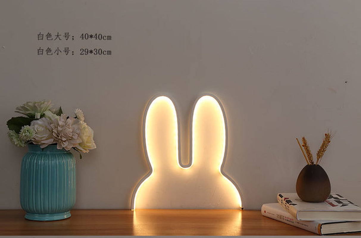 Rabbit Night Lights USB Powered LED Lamp Cute Animal LED Night Lamp Kids Baby beside Table Lamp Bedroom Nightlight Holiday Gifts