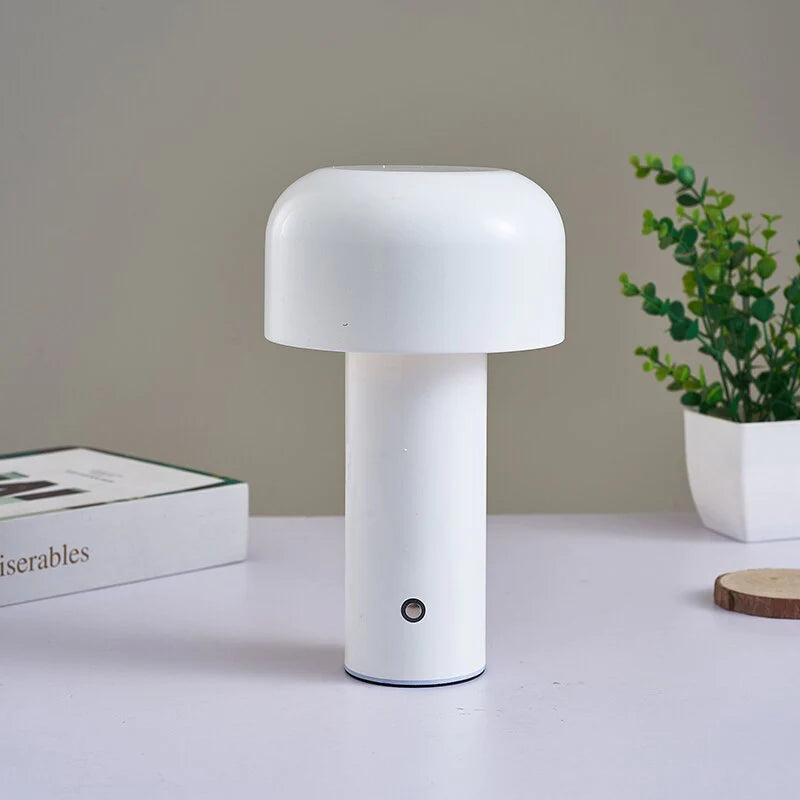 Italian Designer Mushroom Table Cordless Touch Lamp Night Light Portable Rechargeable Decor Lamp USB Bedside Lamp Desktop Lamp