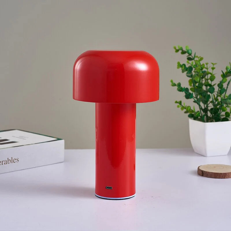 Italian Designer Mushroom Table Cordless Touch Lamp Night Light Portable Rechargeable Decor Lamp USB Bedside Lamp Desktop Lamp